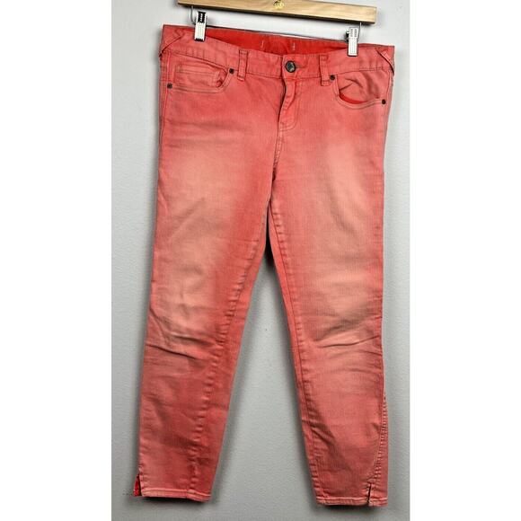 Free People Pants - Free People Tangerine Orange Skinny Stretch Jeans/Capri